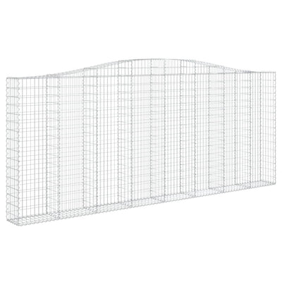 Kaareva kivikori 400x30x160/180 cm galvanoitu rauta