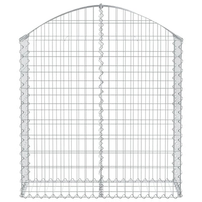 Kaareva kivikori 100x30x100/120 cm galvanoitu rauta