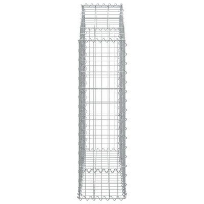 Kaareva kivikori 100x30x100/120 cm galvanoitu rauta