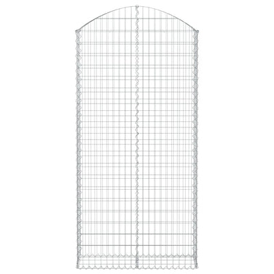 Kaareva kivikori 100x30x200/220 cm galvanoitu rauta