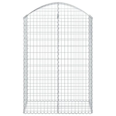 Kaareva kivikori 100x50x140/160 cm galvanoitu rauta