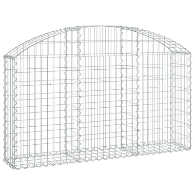 Kaareva kivikori 150x30x80/100 cm galvanoitu rauta