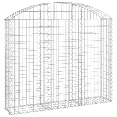 Kaareva kivikori 150x30x120/140 cm galvanoitu rauta