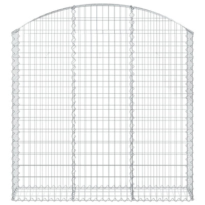 Kaareva kivikori 150x30x140/160 cm galvanoitu rauta