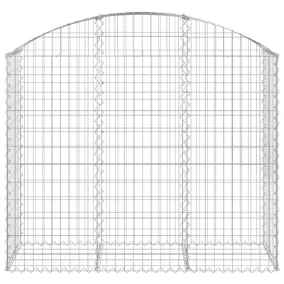 Kaareva kivikori 150x50x120/140 cm galvanoitu rauta