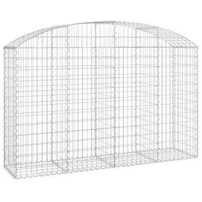 Kaareva kivikori 200x50x120/140 cm galvanoitu rauta
