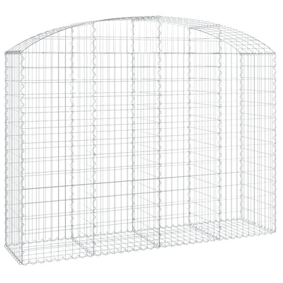 Kaareva kivikori 200x50x140/160 cm galvanoitu rauta