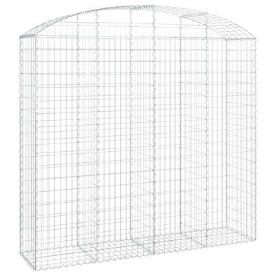 Kaareva kivikori 200x50x180/200 cm galvanoitu rauta