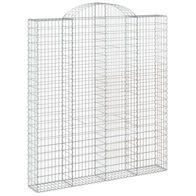 Kaareva kivikori 200x30x220/240 cm galvanoitu rauta