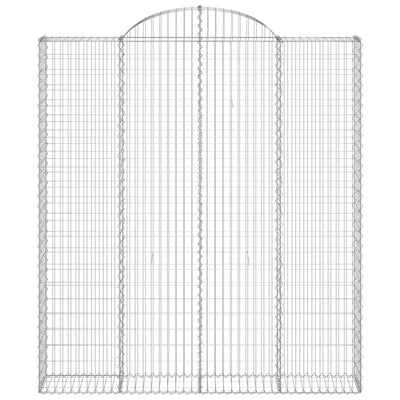 Kaareva kivikori 200x30x220/240 cm galvanoitu rauta