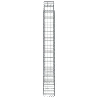 Kaareva kivikori 200x30x220/240 cm galvanoitu rauta