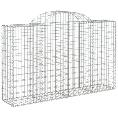 Kaareva kivikori 200x50x120/140 cm galvanoitu rauta