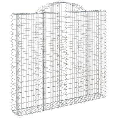 Kaareva kivikori 200x50x180/200 cm galvanoitu rauta