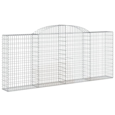 Kaareva kivikori 300x30x120/140 cm galvanoitu rauta