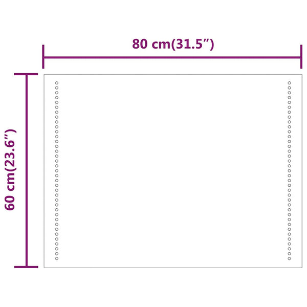 Kylpyhuoneen LED-peili 60x80 cm