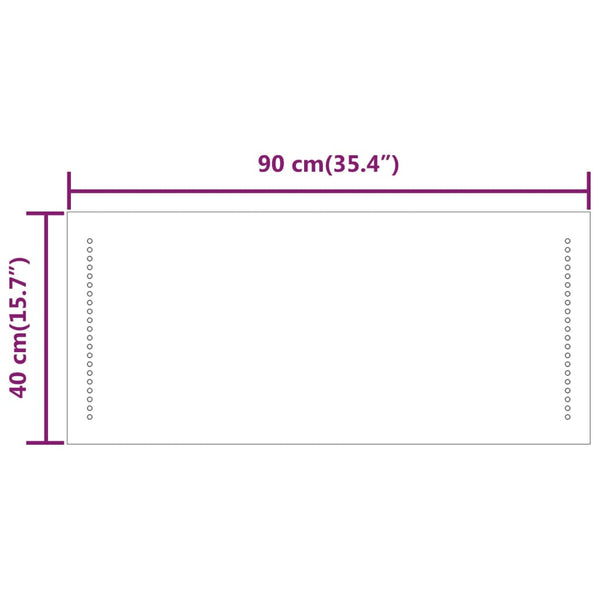 Kylpyhuoneen LED-peili 40x90 cm