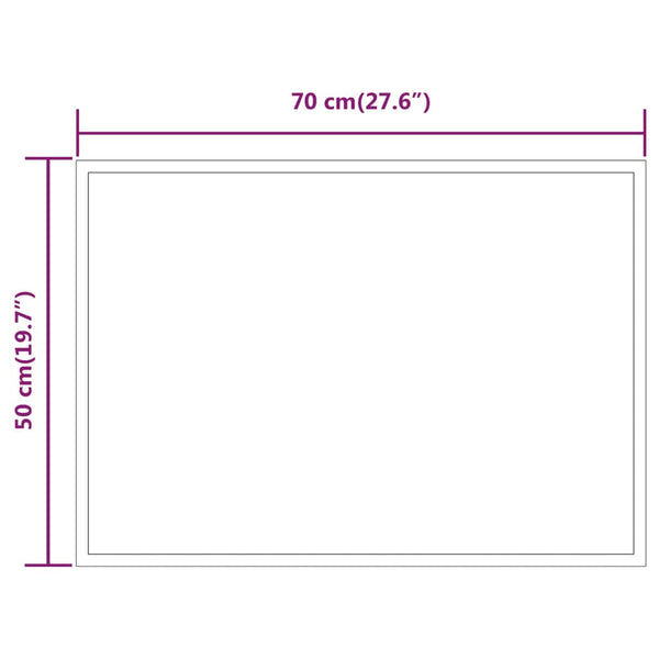 Kylpyhuoneen LED-peili 50x70 cm