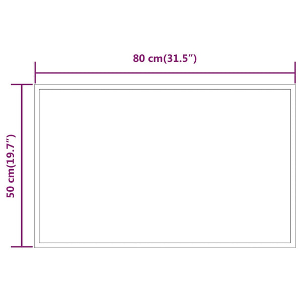 Kylpyhuoneen LED-peili 50x80 cm