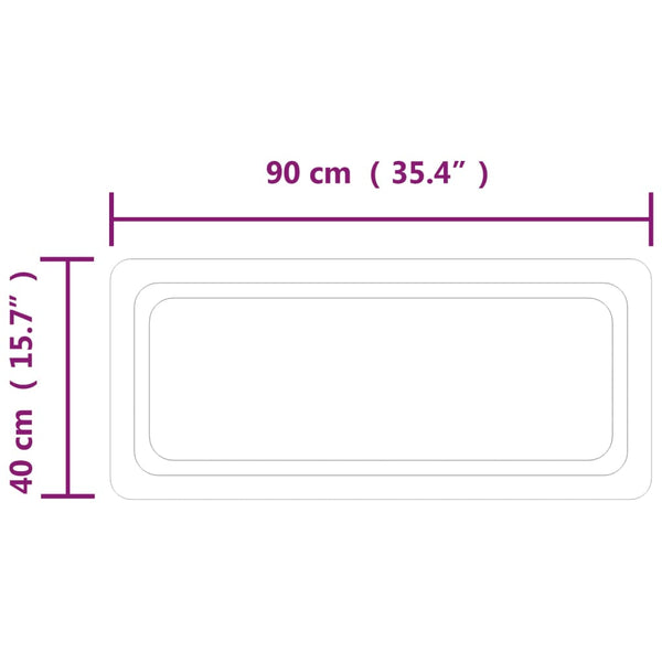 Kylpyhuoneen LED-peili 40x90 cm