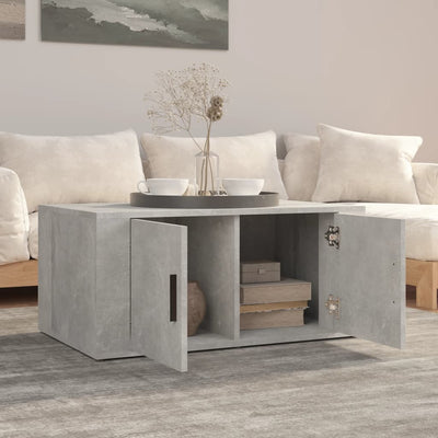 Sohvapöytä betoninharmaa 80x50x36 cm tekninen puu