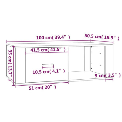 Sohvapöytä musta 100x50,5x35 cm tekninen puu