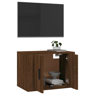 Seinäkiinnitettävä TV-taso ruskea tammi 57x34,5x40 cm