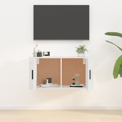 Seinäkiinnitettävä TV-taso valkoinen 80x34,5x40 cm