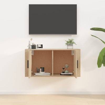 Seinäkiinnitettävä TV-taso Sonoma-tammi 80x34,5x40 cm