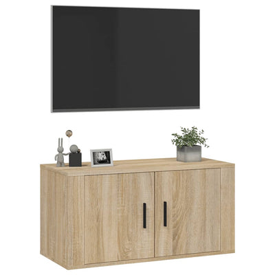 Seinäkiinnitettävä TV-taso Sonoma-tammi 80x34,5x40 cm