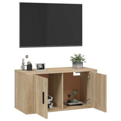 Seinäkiinnitettävä TV-taso Sonoma-tammi 80x34,5x40 cm