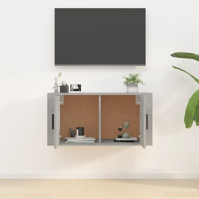 Seinäkiinnitettävä TV-taso betoninharmaa 80x34,5x40 cm