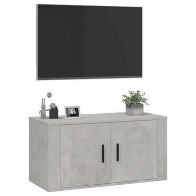 Seinäkiinnitettävä TV-taso betoninharmaa 80x34,5x40 cm