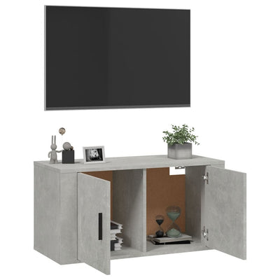 Seinäkiinnitettävä TV-taso betoninharmaa 80x34,5x40 cm