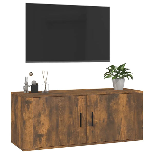 Seinäkiinnitettävä TV-taso savutammi 100x34,5x40 cm