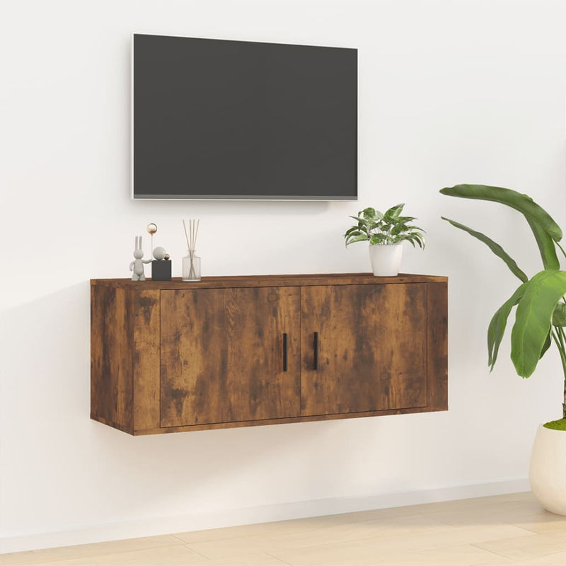 Seinäkiinnitettävä TV-taso savutammi 100x34,5x40 cm