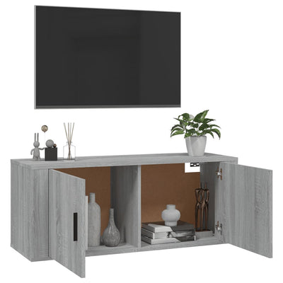 Seinäkiinnitettävä TV-taso Sonoma-tammi 100x34,5x40 cm