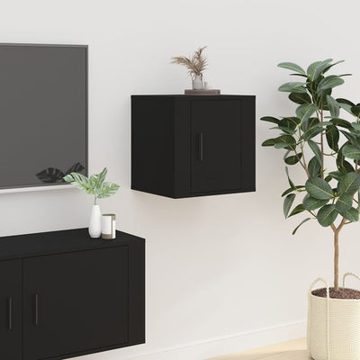 Seinäkiinnitettävät TV-tasot 2 kpl musta 40x34,5x40 cm