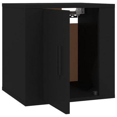Seinäkiinnitettävät TV-tasot 2 kpl musta 40x34,5x40 cm