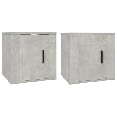 Seinäkiinnitettävät TV-tasot 2 kpl betoninharmaa 40x34,5x40 cm