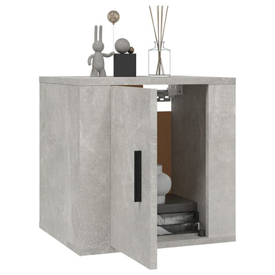 Seinäkiinnitettävät TV-tasot 2 kpl betoninharmaa 40x34,5x40 cm