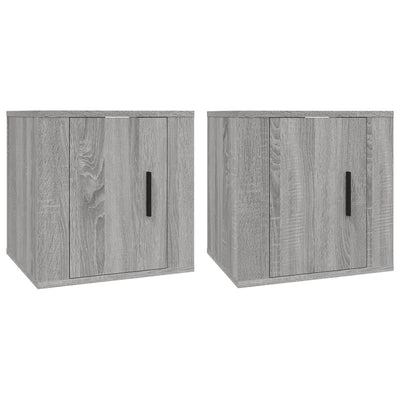 Seinäkiinnitettävät TV-tasot 2 kpl harmaa Sonoma 40x34,5x40 cm