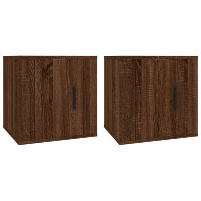 Seinäkiinnitettävät TV-tasot 2 kpl ruskea tammi 40x34,5x40 cm
