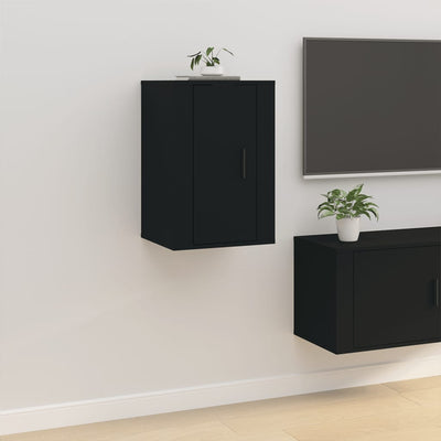 Seinäkiinnitettävät TV-tasot 2 kpl musta 40x34,5x60 cm