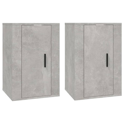 Seinäkiinnitettävät TV-tasot 2 kpl betoninharmaa 40x34,5x60 cm