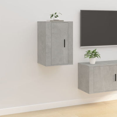 Seinäkiinnitettävät TV-tasot 2 kpl betoninharmaa 40x34,5x60 cm