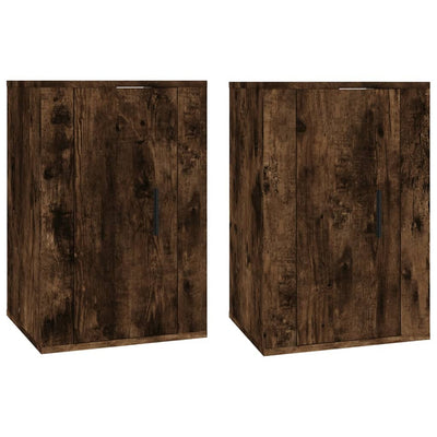 Seinäkiinnitettävät TV-tasot 2 kpl savutammi 40x34,5x60 cm