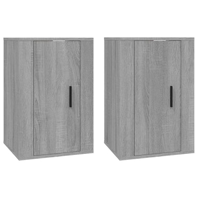 Seinäkiinnitettävät TV-tasot 2 kpl harmaa Sonoma 40x34,5x60 cm