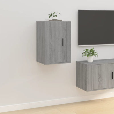 Seinäkiinnitettävät TV-tasot 2 kpl harmaa Sonoma 40x34,5x60 cm