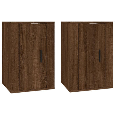 Seinäkiinnitettävät TV-tasot 2 kpl ruskea tammi 40x34,5x60 cm