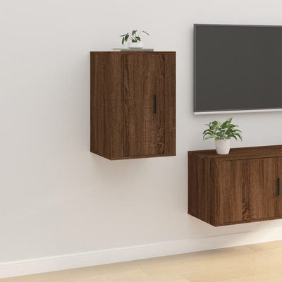 Seinäkiinnitettävät TV-tasot 2 kpl ruskea tammi 40x34,5x60 cm